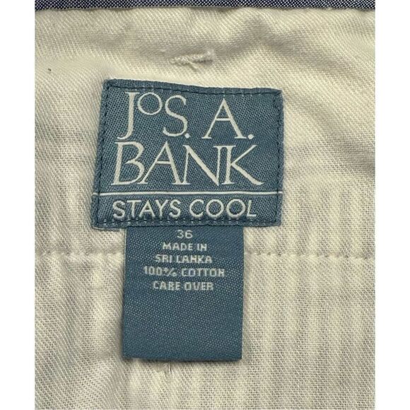 Jos. A. Bank  Stay Cool Men’s Seersucker Shorts Sz. 36 Blue/White Stripe Pleated - Picture 6 of 7